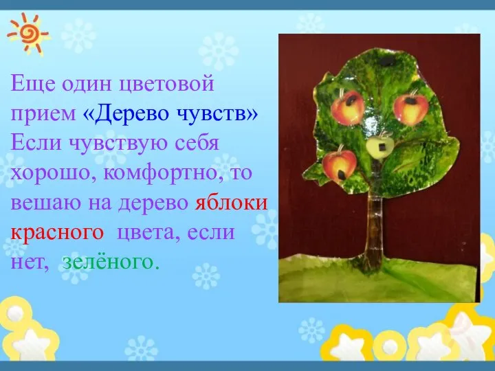 Еще один цветовой прием «Дерево чувств» Если чувствую себя хорошо, комфортно,