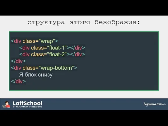 структура этого безобразия: Я блок снизу