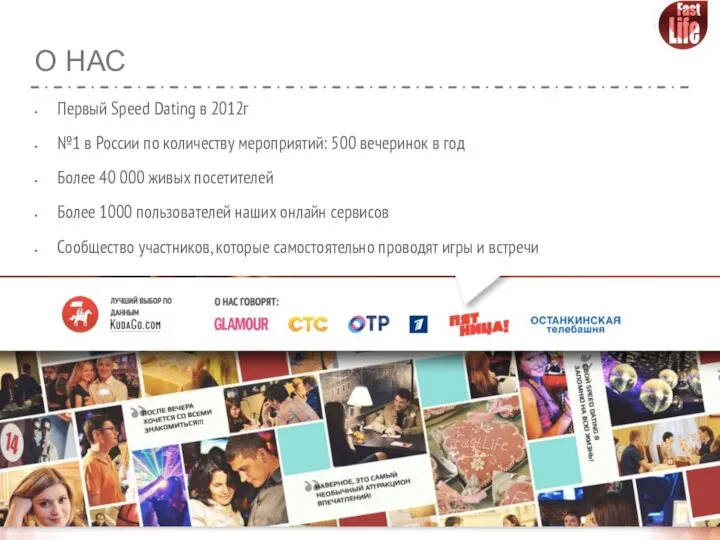 О НАС Первый Speed Dating в 2012г №1 в России по