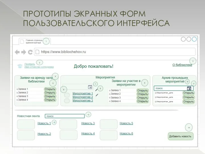 ПРОТОТИПЫ ЭКРАННЫХ ФОРМ ПОЛЬЗОВАТЕЛЬСКОГО ИНТЕРФЕЙСА Эмблема организации