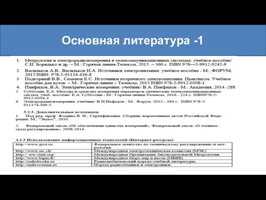 Основная литература -1