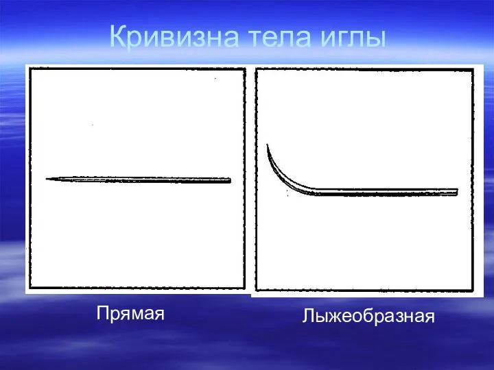 Кривизна тела иглы Прямая Лыжеобразная