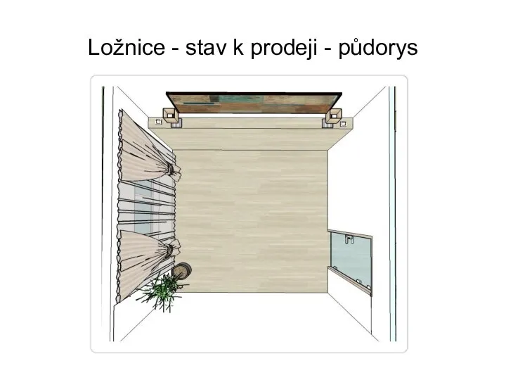 Ložnice - stav k prodeji - půdorys