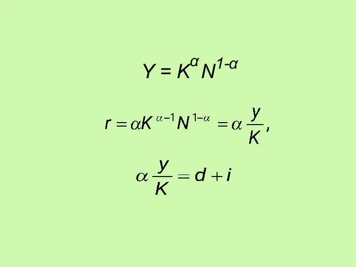 Y = K N α 1-α