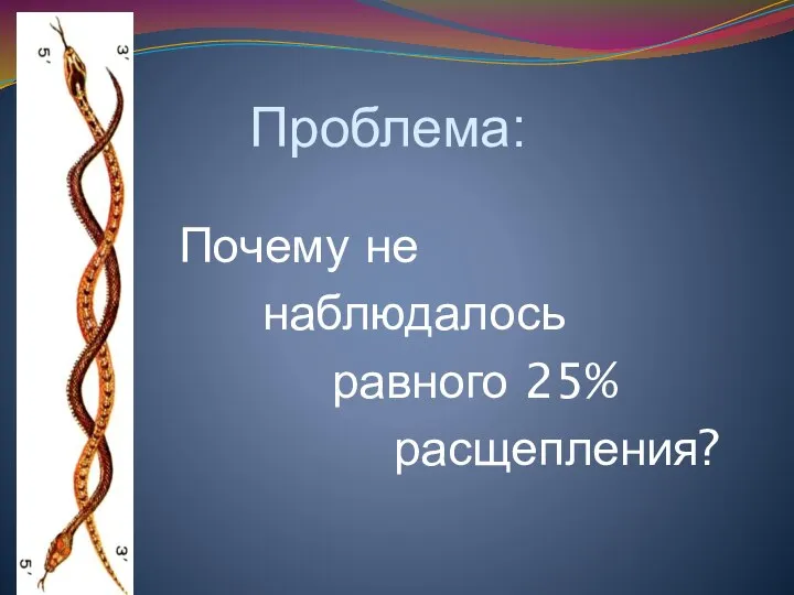 Проблема: Почему не наблюдалось равного 25% расщепления?