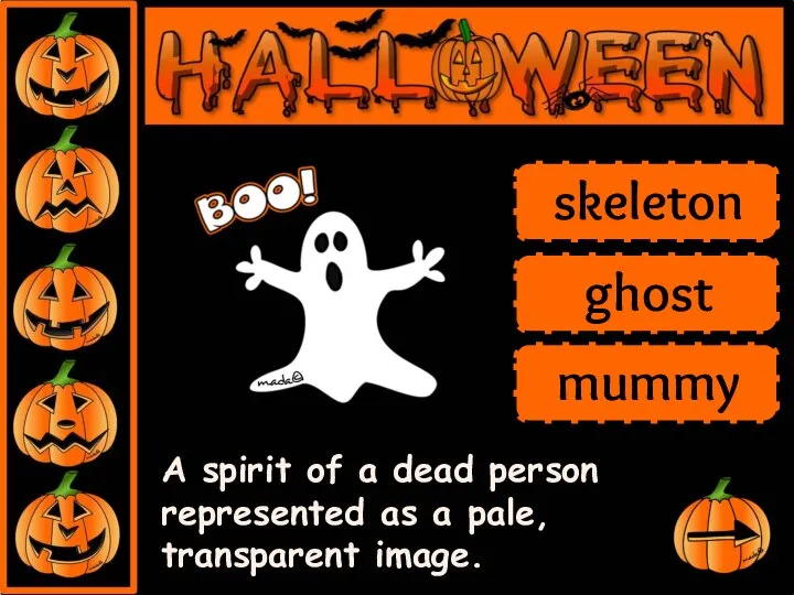 A spirit of a dead person represented as a pale, transparent image. skeleton ghost mummy