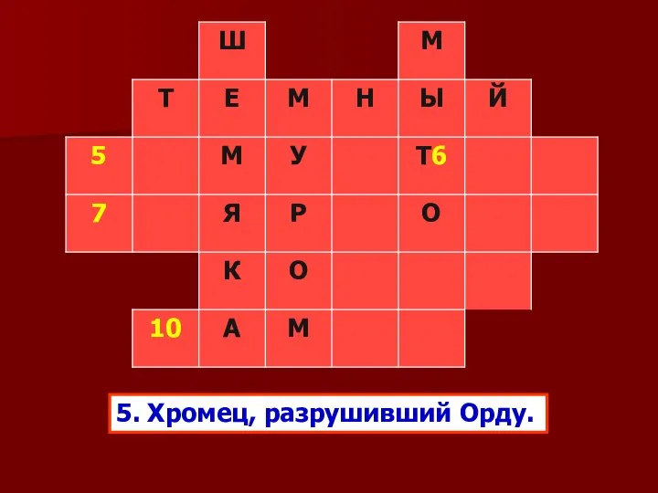 5. Хромец, разрушивший Орду.