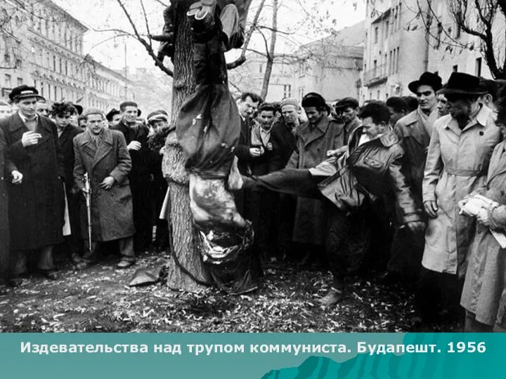 Издевательства над трупом коммуниста. Будапешт. 1956