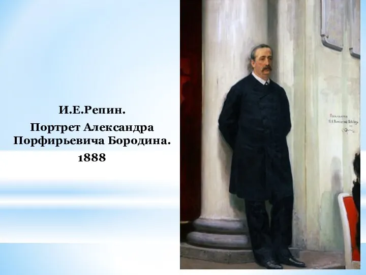 И.Е.Репин. Портрет Александра Порфирьевича Бородина. 1888