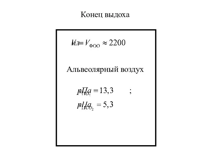 Конец выдоха Альвеолярный воздух