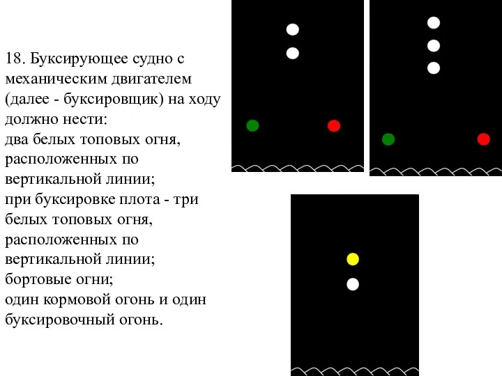 18. Буксирующее судно с механическим двигателем (далее - буксировщик) на ходу