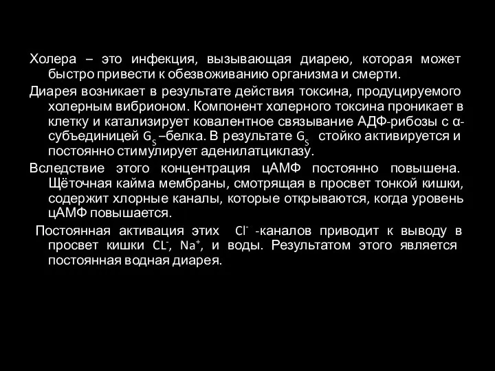 Холера – это инфекция, вызывающая диарею, которая может быстро привести к