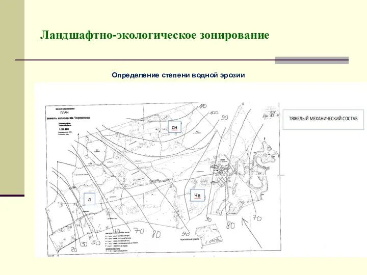 Ландшафтно-экологическое зонирование Определение степени водной эрозии