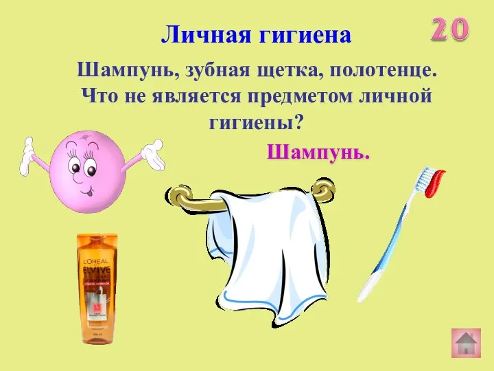 Личная гигиена Шампунь. Шампунь, зубная щетка, полотенце. Что не является предметом личной гигиены?