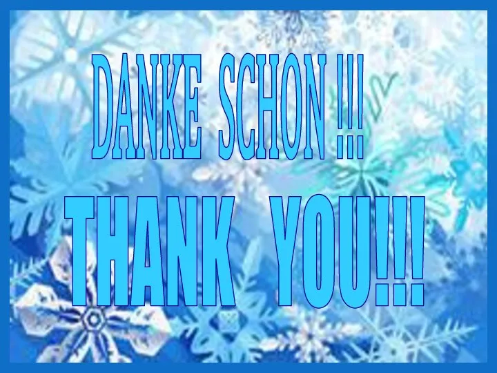 DANKE SCHON !!! THANK YOU!!!