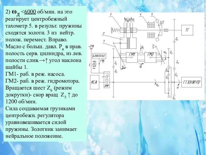 09.11.11 2) ωД ГМ1- раб. в реж. насоса. ГМ2- раб. в