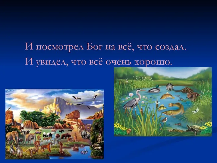 И посмотрел Бог на всё, что создал. И увидел, что всё очень хорошо.