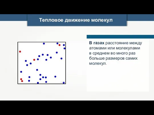 Тепловое движение молекул Greg L В газах расстояние между атомами или