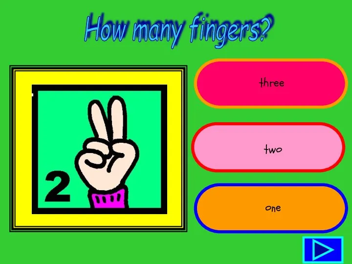 How many fingers? three two one
