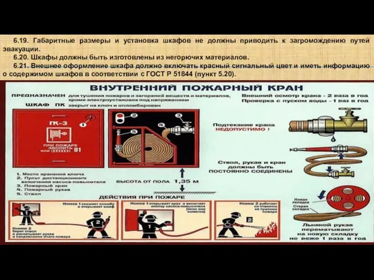 6.19. Габаритные размеры и установка шкафов не должны приводить к загромождению