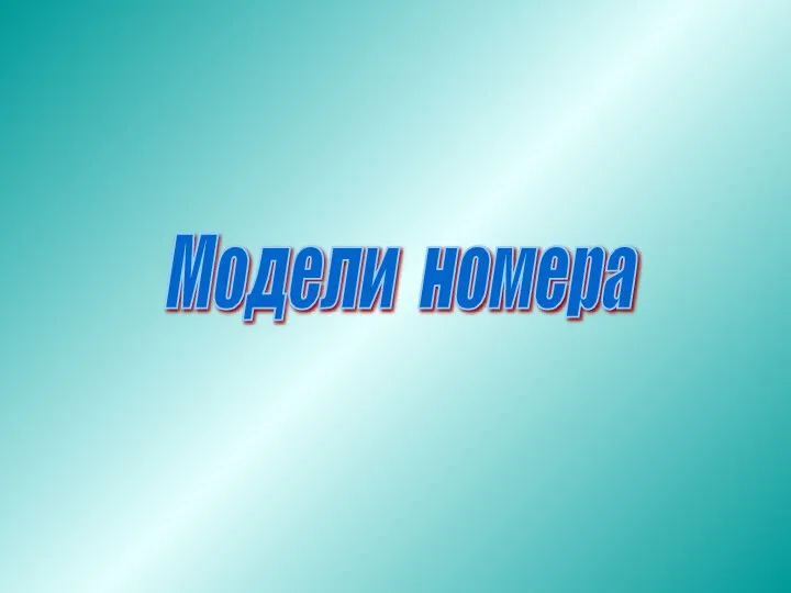 Модели номера