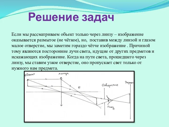 Если мы рассматриваем объект только через линзу – изображение оказывается размытое