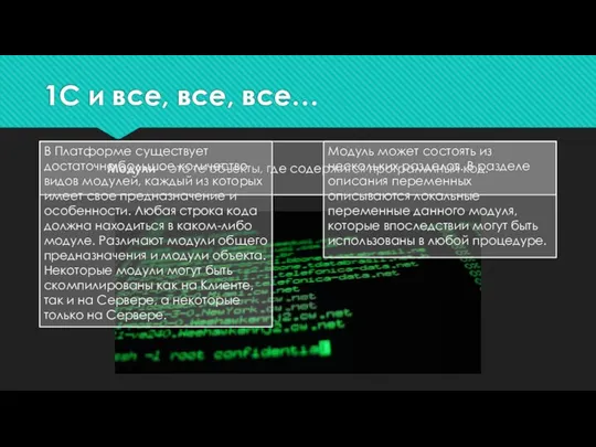 1С и все, все, все… Модули – это те объекты, где