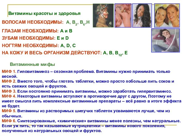 ВОЛОСАМ НЕОБХОДИМЫ: А, В2, В6,Н ГЛАЗАМ НЕОБХОДИМЫ: А и В ЗУБАМ