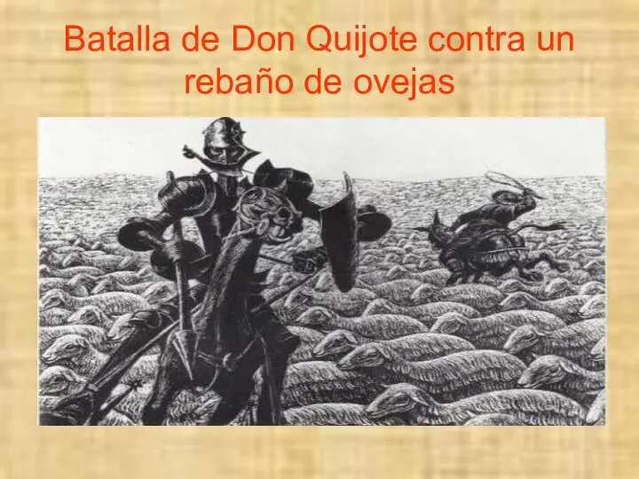 Batalla de Don Quijote contra un rebaño de ovejas