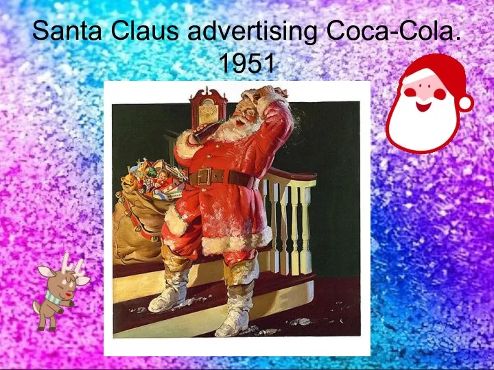 Santa Claus advertising Coca-Cola. 1951