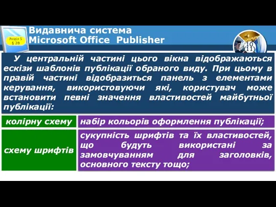 Видавнича система Microsoft Office Publisher Розділ 5 § 28 У центральній