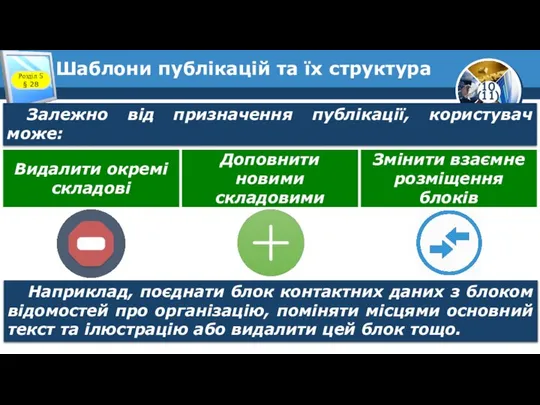 Шаблони публікацій та їх структура Розділ 5 § 28 Залежно від