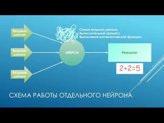 СХЕМА РАБОТЫ ОТДЕЛЬНОГО НЕЙРОНА