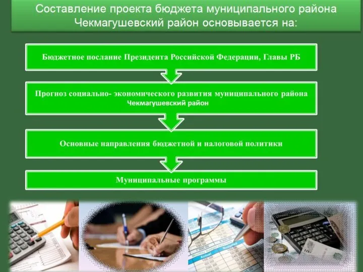 Составление проекта бюджета муниципального района Чекмагушевский район основывается на