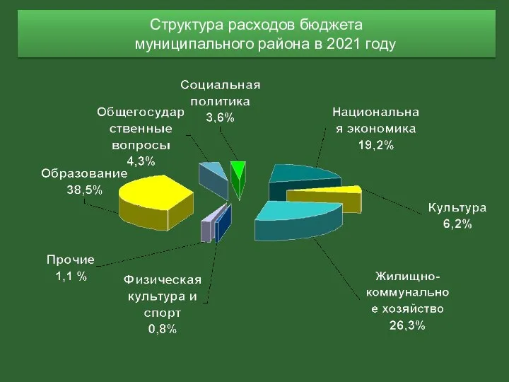 Структура расходов бюджета муниципального района в 2021 году