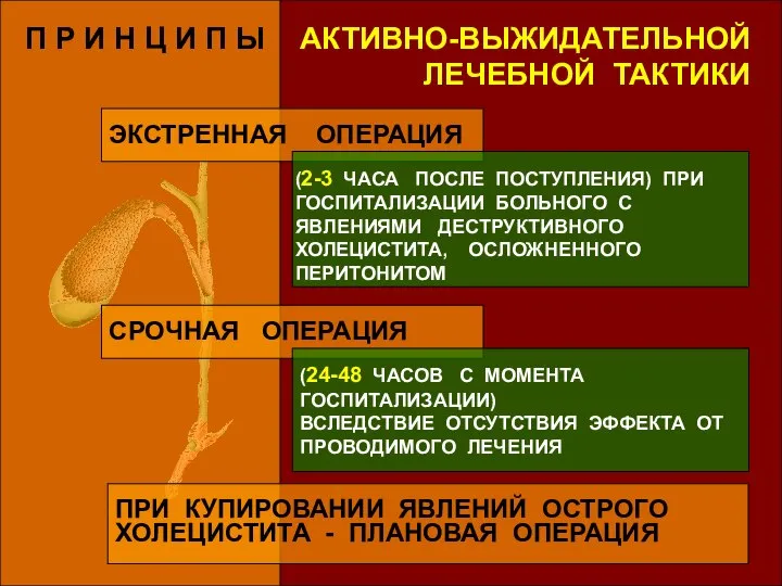 П Р И Н Ц И П Ы АКТИВНО-ВЫЖИДАТЕЛЬНОЙ ЛЕЧЕБНОЙ ТАКТИКИ