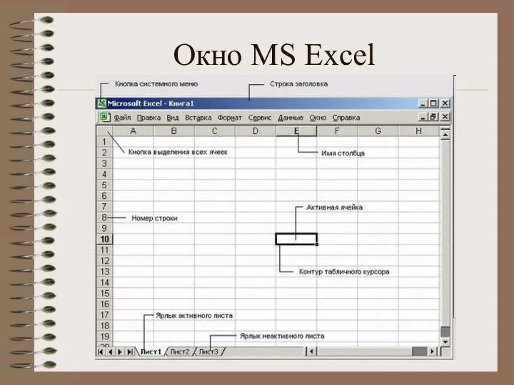 Окно MS Excel