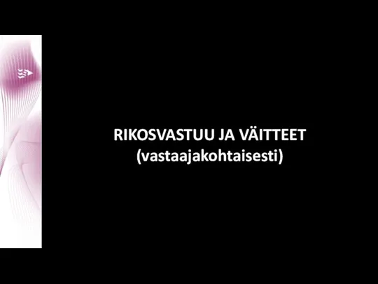 RIKOSVASTUU JA VÄITTEET (vastaajakohtaisesti)