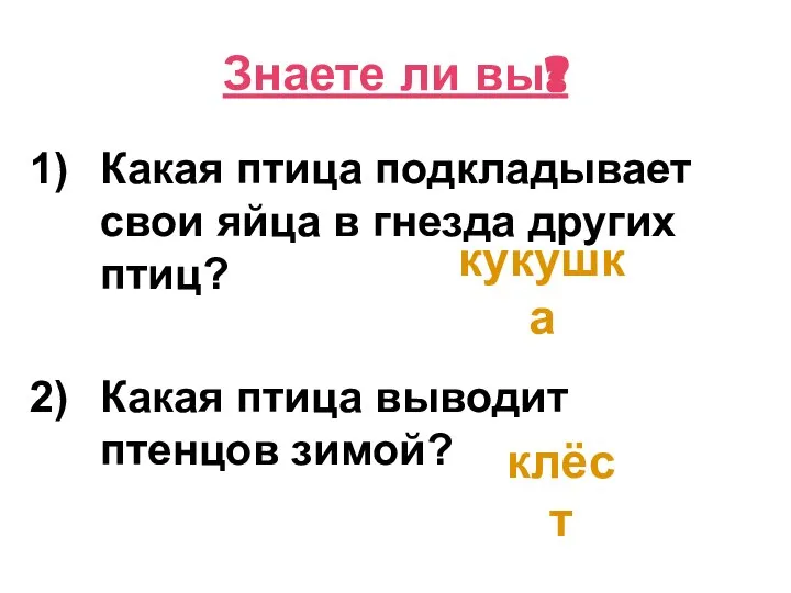 Знаете ли вы? Какая птица подкладывает свои яйца в гнезда других