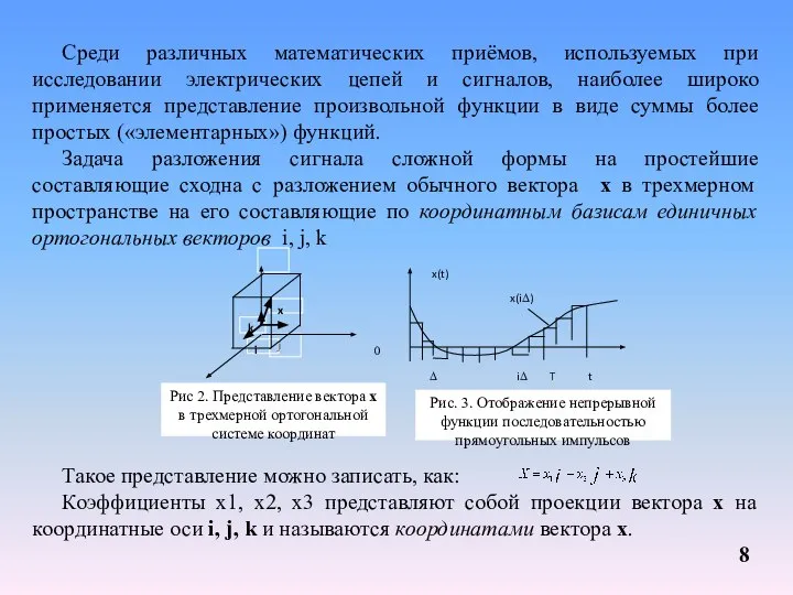 Среди различных математических приёмов, используемых при исследовании электрических цепей и сигналов,