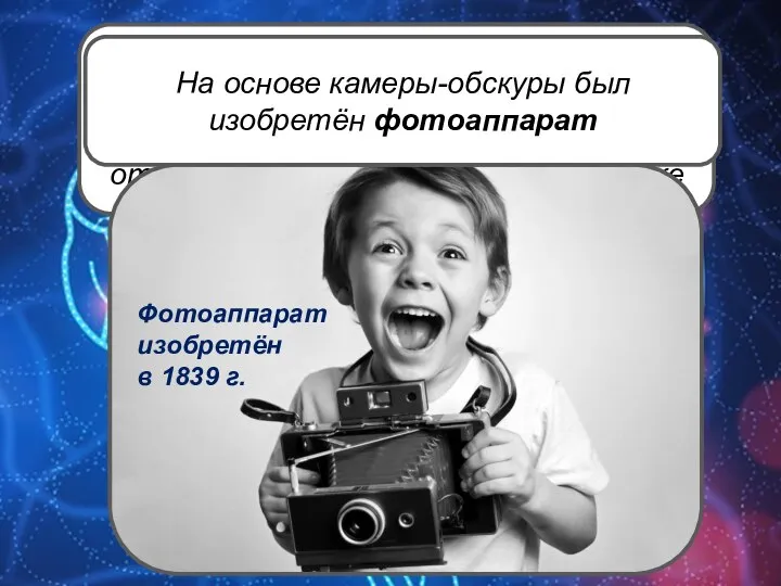 Как появилась компьютерная графика? Давным-давно, чтобы получить изображение люди использовали камеру-обскуру