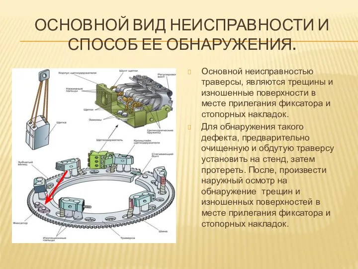 ОСНОВНОЙ ВИД НЕИСПРАВНОСТИ И СПОСОБ ЕЕ ОБНАРУЖЕНИЯ. Основной неисправностью траверсы, являются