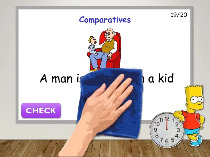 19/20 Comparatives A man is older than a kid CHECK