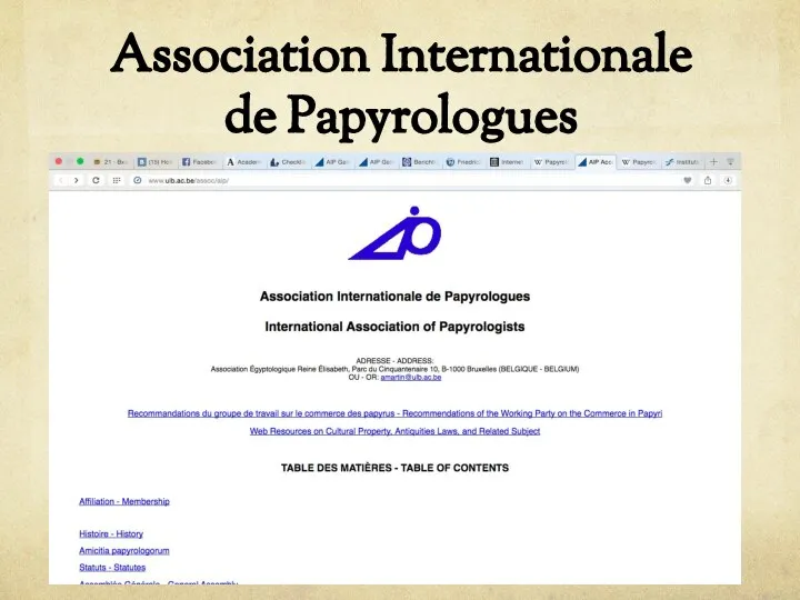 Association Internationale de Papyrologues