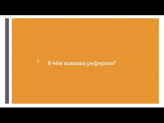 В чём новизна реферата?