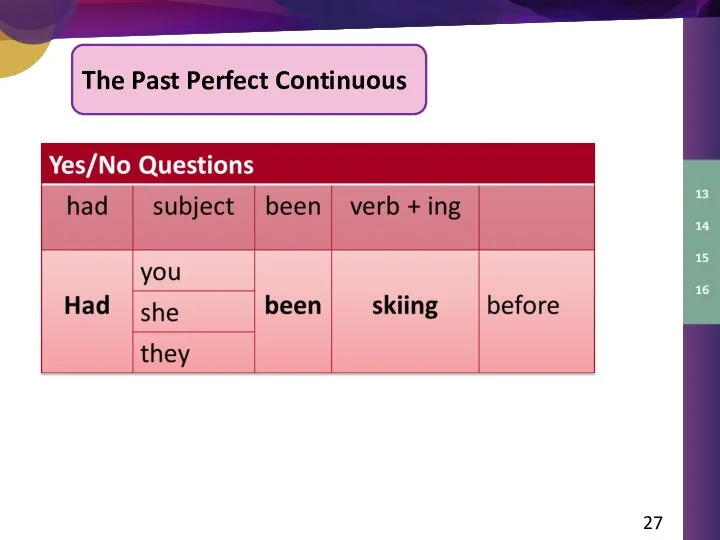 7 The Past Perfect Continuous
