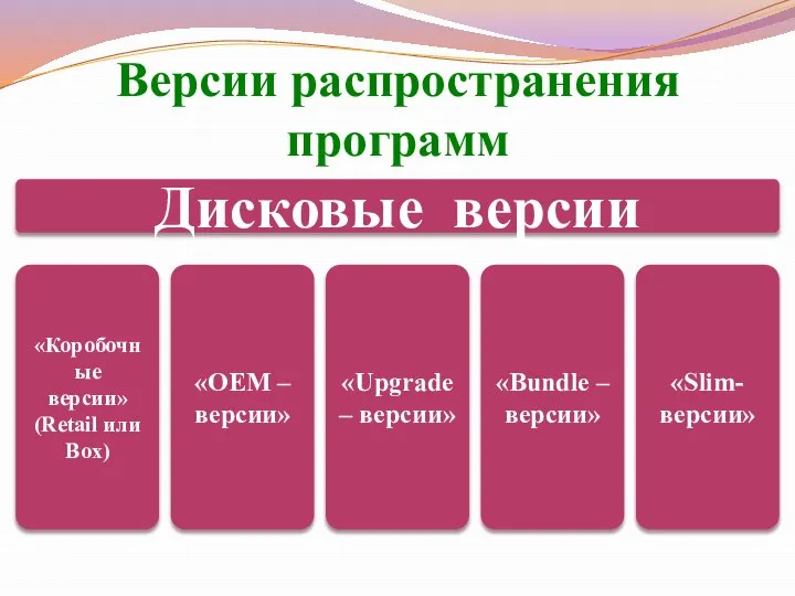 Версии распространения программ