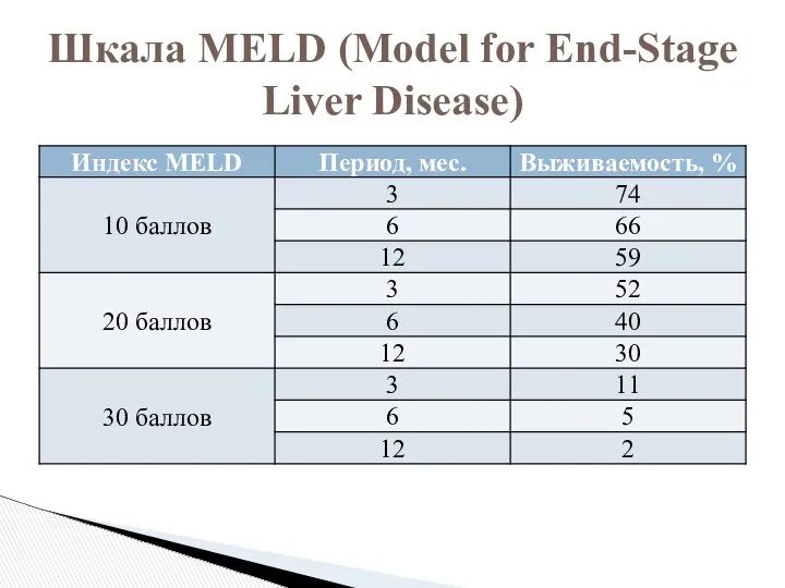 Шкала MELD (Model for End-Stage Liver Disease)