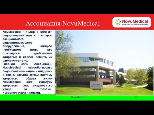 NovuMedical Ассоциация NovuMedical NovuMedical - лидер в области оздоровления глаз с