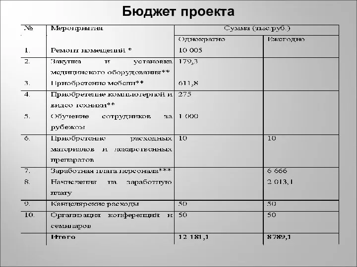 Бюджет проекта